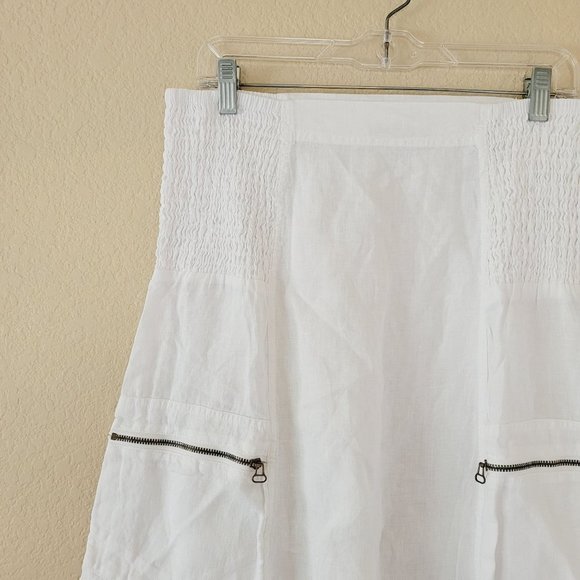 XCVI Womens 100% Linen Clementine Midi Skirt Size Medium Lighweight - Picture 6 of 7